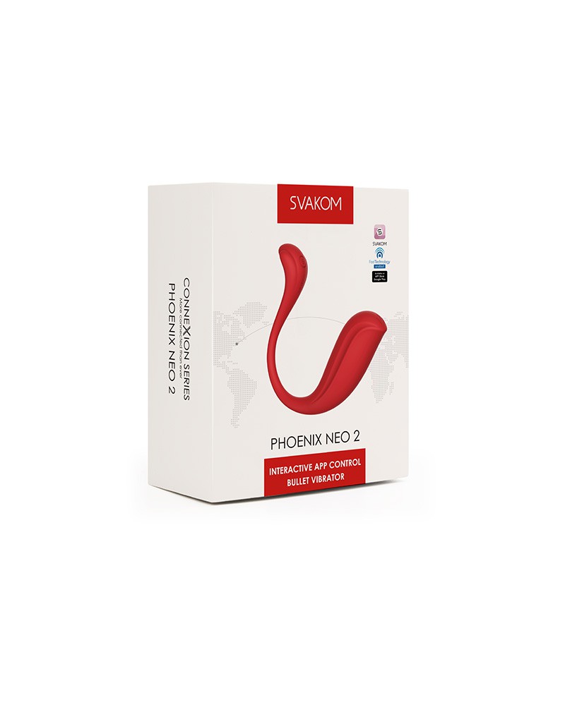SVAKOM Phoenix Neo 2 – Interactieve Bullet Vibrator met App-bediening | Rood