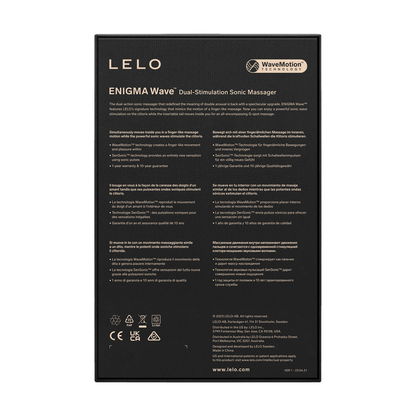 LELO Enigma Wave Vibrator - Zwart