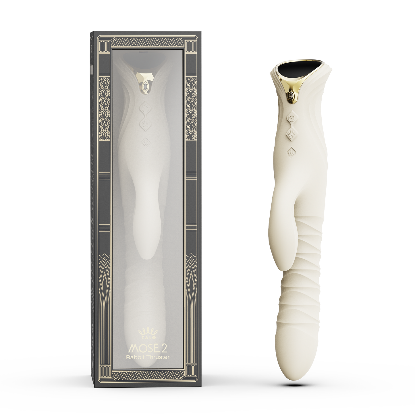 ZALO Mose 2 Rabbit Thrusting Vibrator – Ivoor Wit