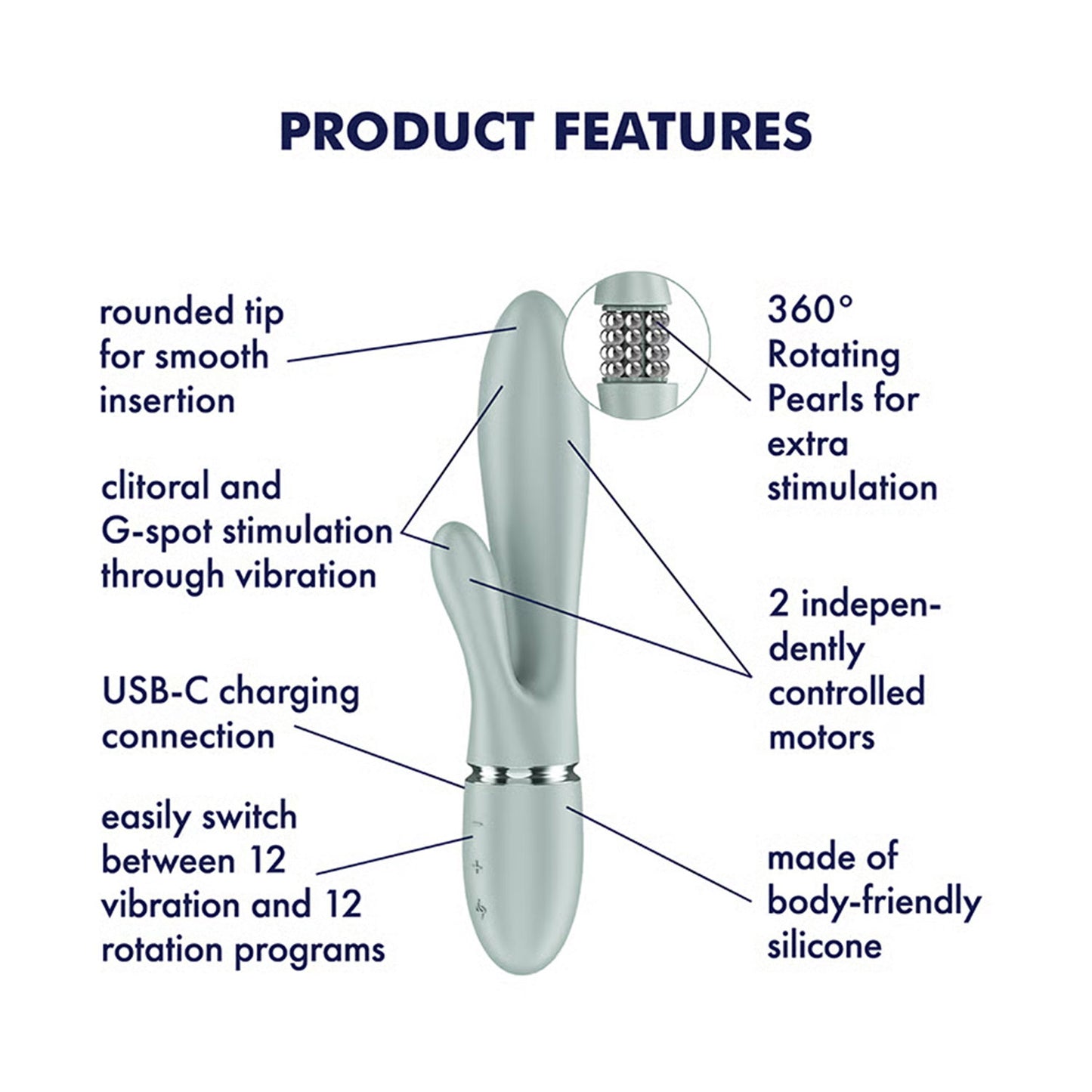 Satisfyer Pearl Bunny 2 – Roterende Rabbit Vibrator