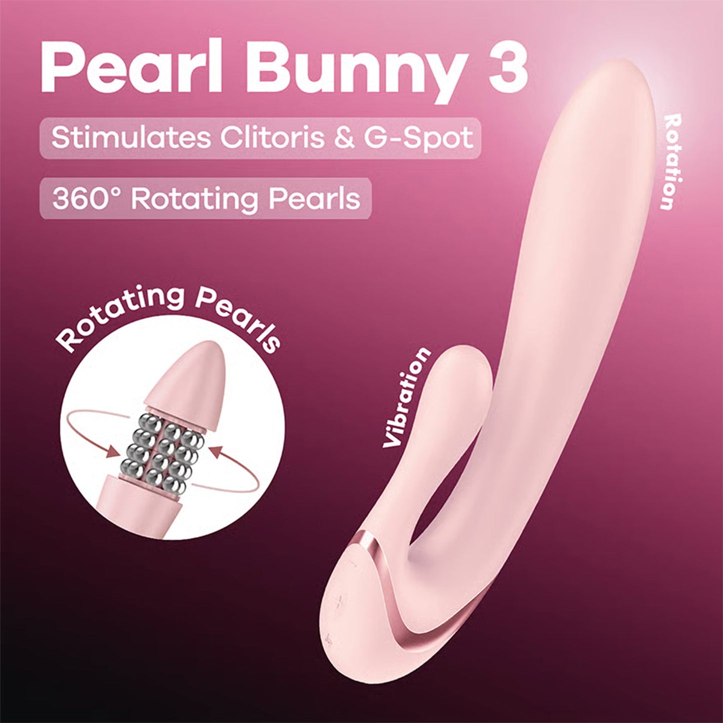 Satisfyer Pearl Bunny 3 – Roterende Rabbit Vibrator | Roze