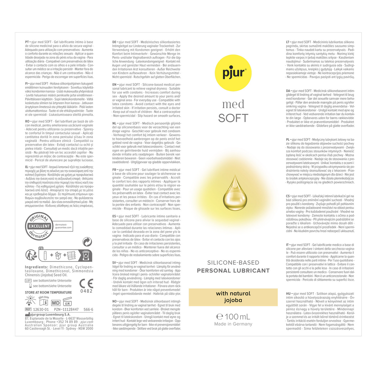 Pjur Med Soft Glijmiddel op Siliconenbasis | 100 ml | Voor Gevoelige en Droge Slijmvliezen