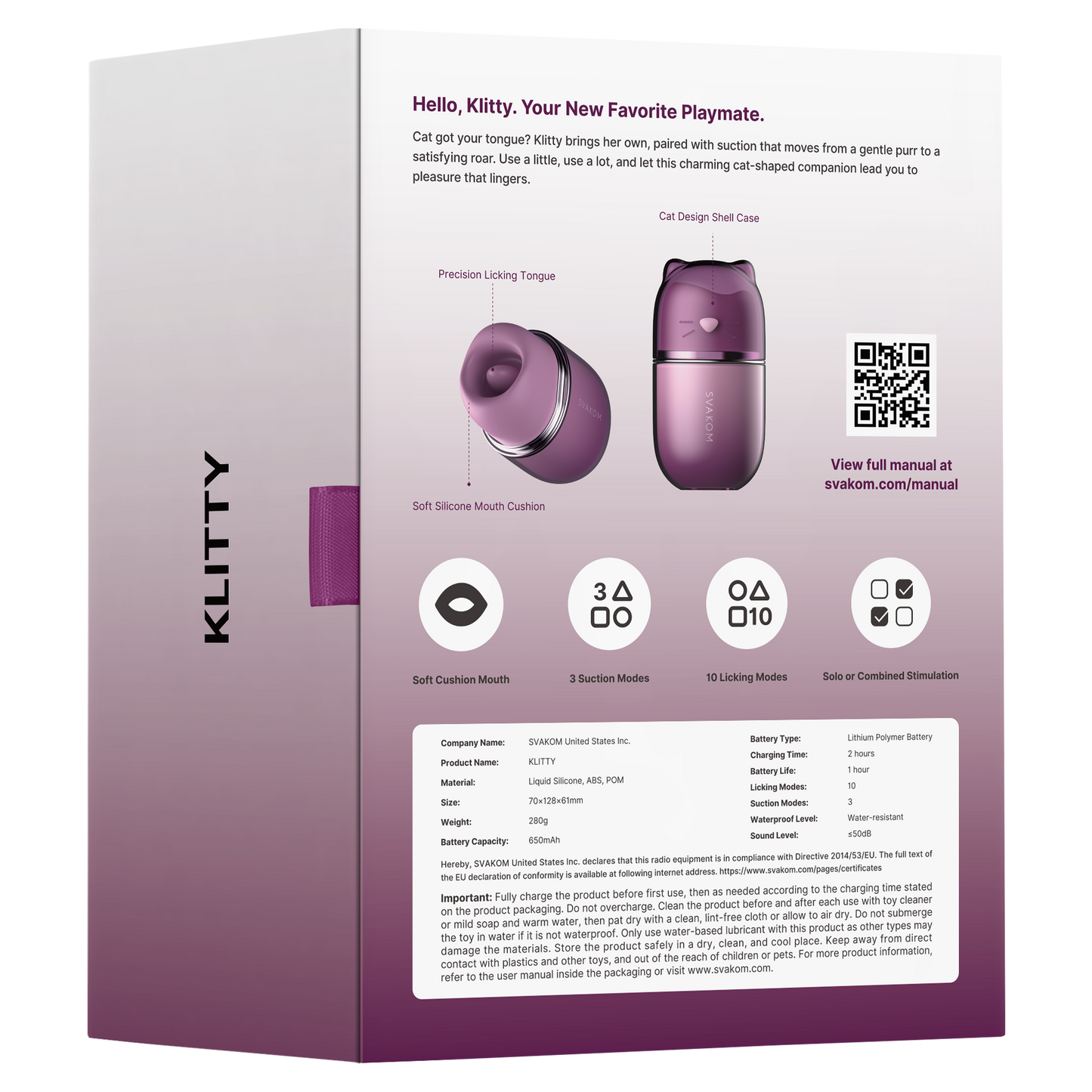 SVAKOM Klitty – Dubbele Likken & Zuig Stimulator – Dusty Lavender