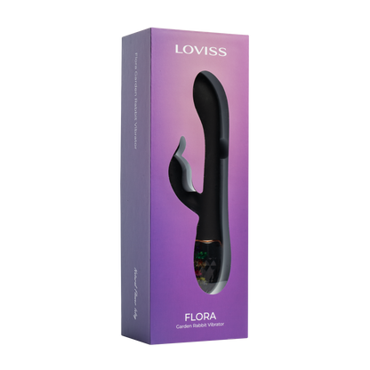 LOVISS Flora Garden Rabbit Vibrator – Zwart