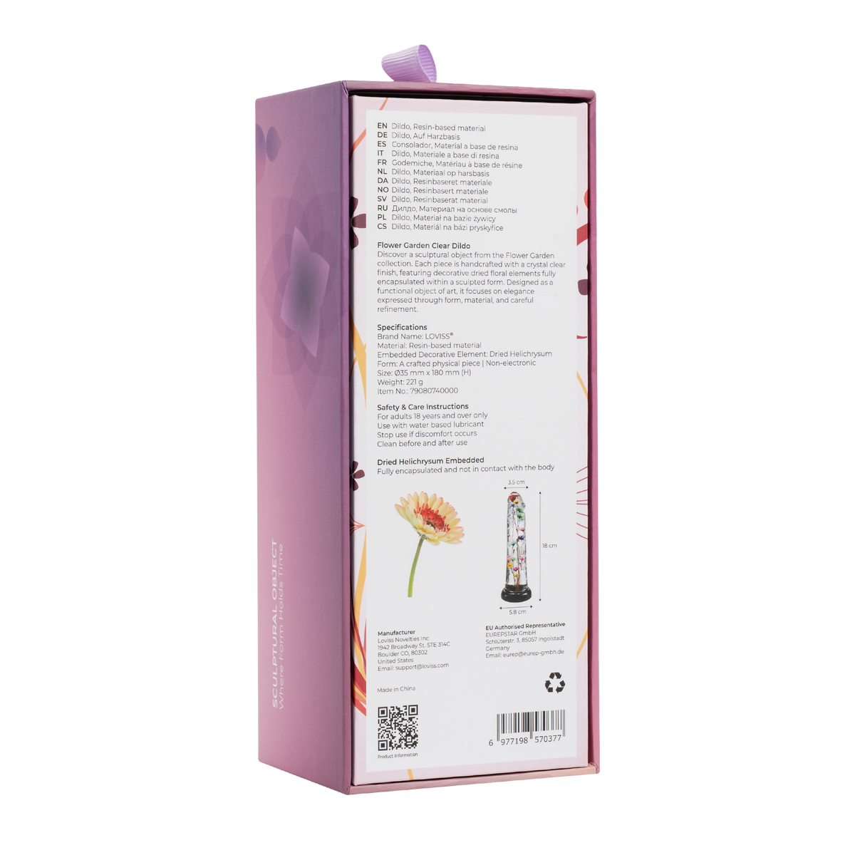 LOVISS Helichrysum – Transparante Bloemen Dildo met Textuur