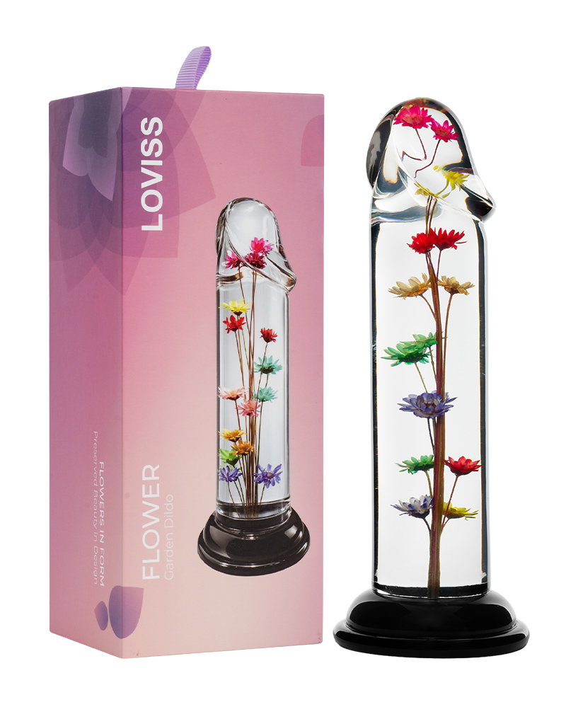 LOVISS Helichrysum Garden Flower Dildo – Transparant & Glad