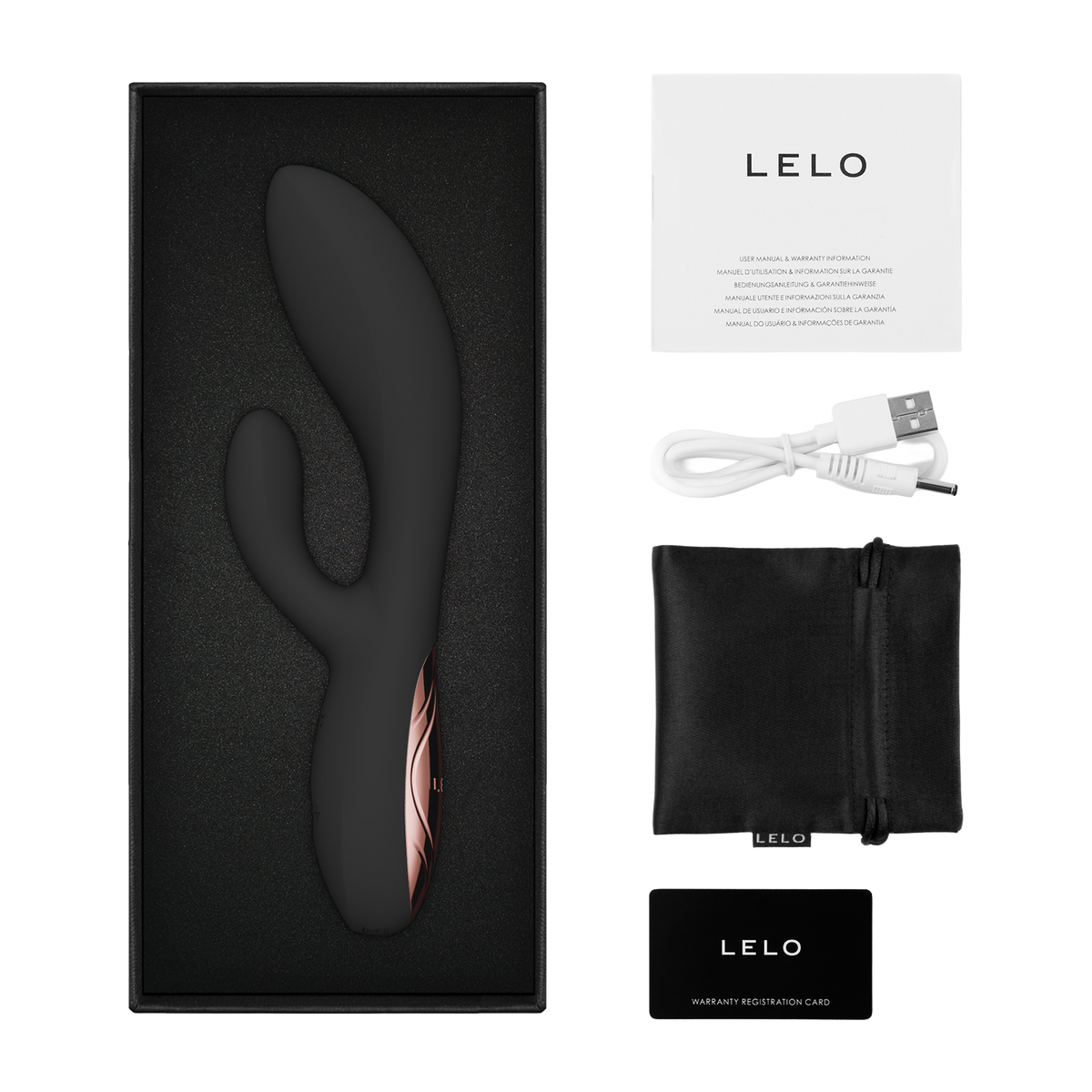 LELO - Ina Thrust - Rabbit-vibrator met stootbeweging - Zwart
