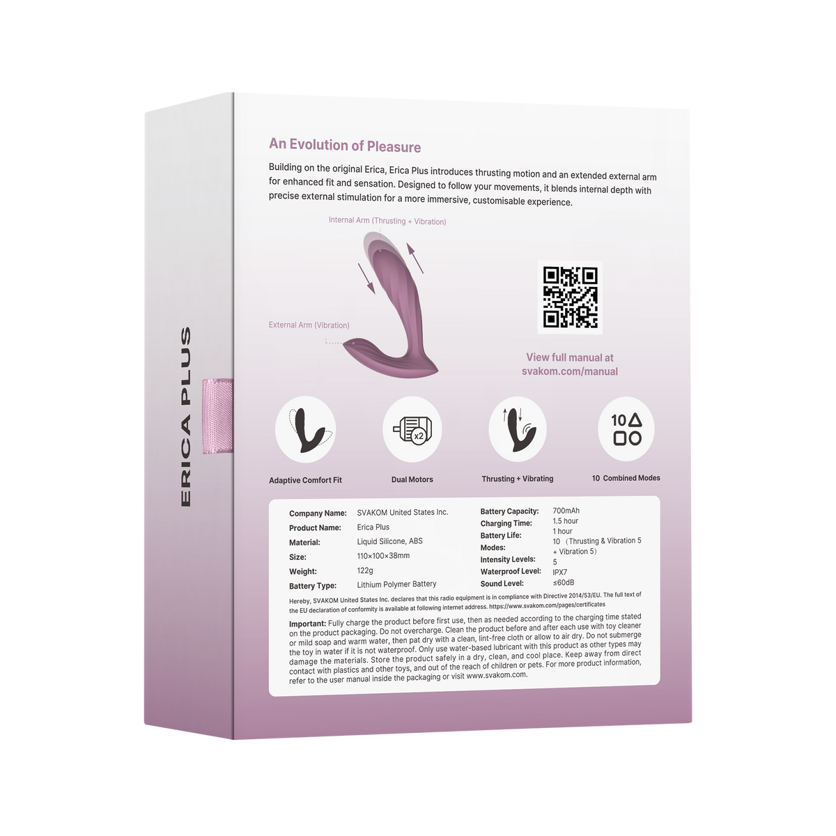 SVAKOM Erica Plus – Draagbare stootvibrator met app-bediening | Roze