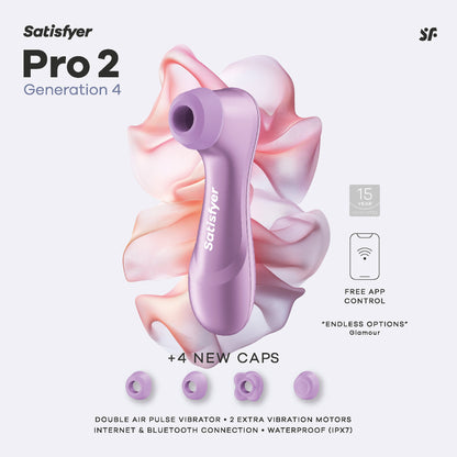 Satisfyer Pro 2 Generation 4 – Luchtdrukstimulator met Dubbele Vibratie en App-bediening – Serene Blue