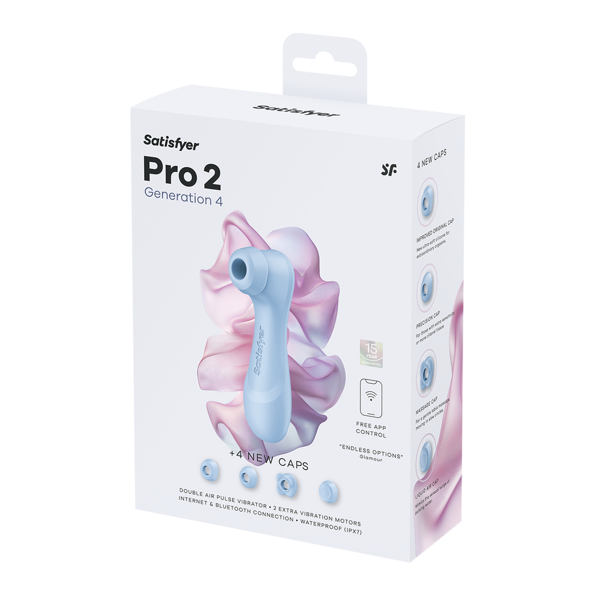 Satisfyer Pro 2 Generation 4 – Luchtdrukstimulator met Dubbele Vibratie en App-bediening – Serene Blue
