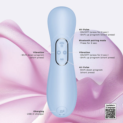 Satisfyer Pro 2 Generation 4 – Luchtdrukstimulator met Dubbele Vibratie en App-bediening – Serene Blue
