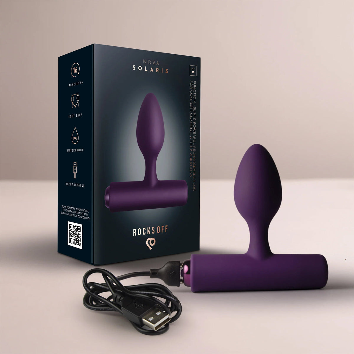 Rocks-Off Nova Solaris – Slanke prostaatvibrator – Zwart