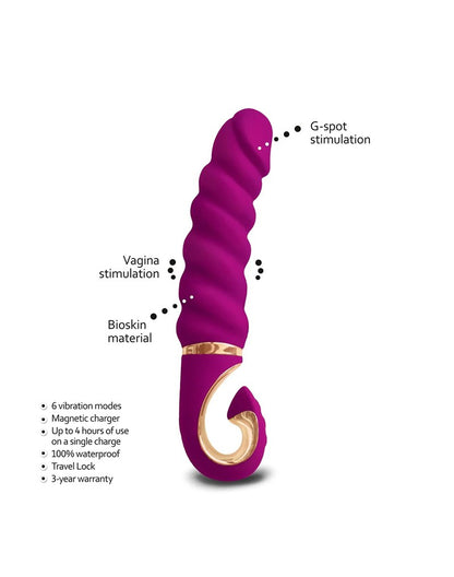 Gvibe GJack Mini – Geribbelde Vibrator in Fuchsia