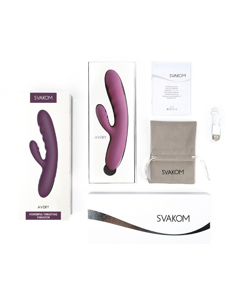 SVAKOM Avery – Thrusting Rabbit Vibrator | Paars