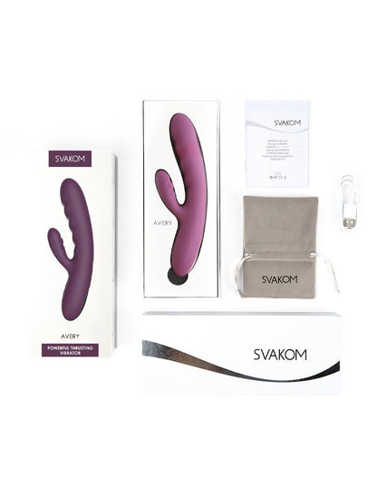 SVAKOM Avery – Thrusting Rabbit Vibrator | Paars