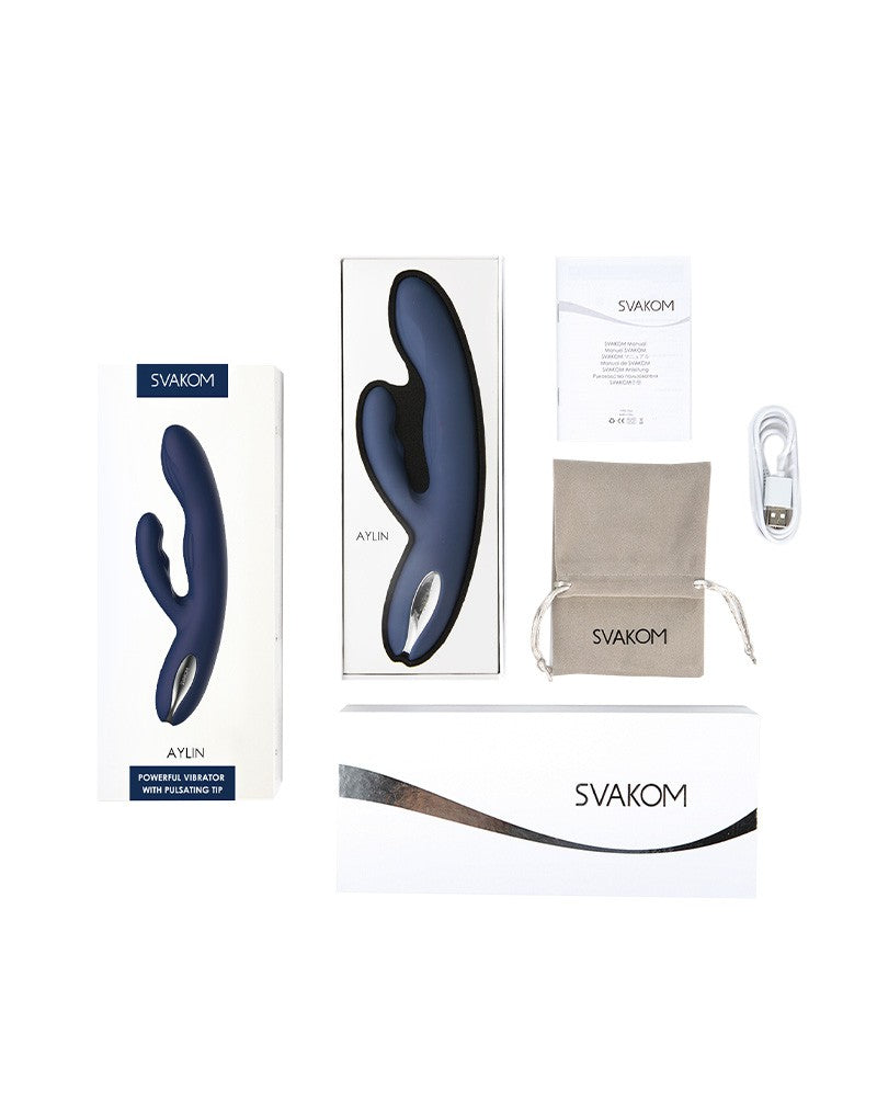 SVAKOM Aylin Rabbit Vibrator met Pulserende Tip – Blauw