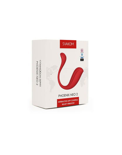 SVAKOM Phoenix Neo 2 – Interactieve Bullet Vibrator met App-bediening | Rood