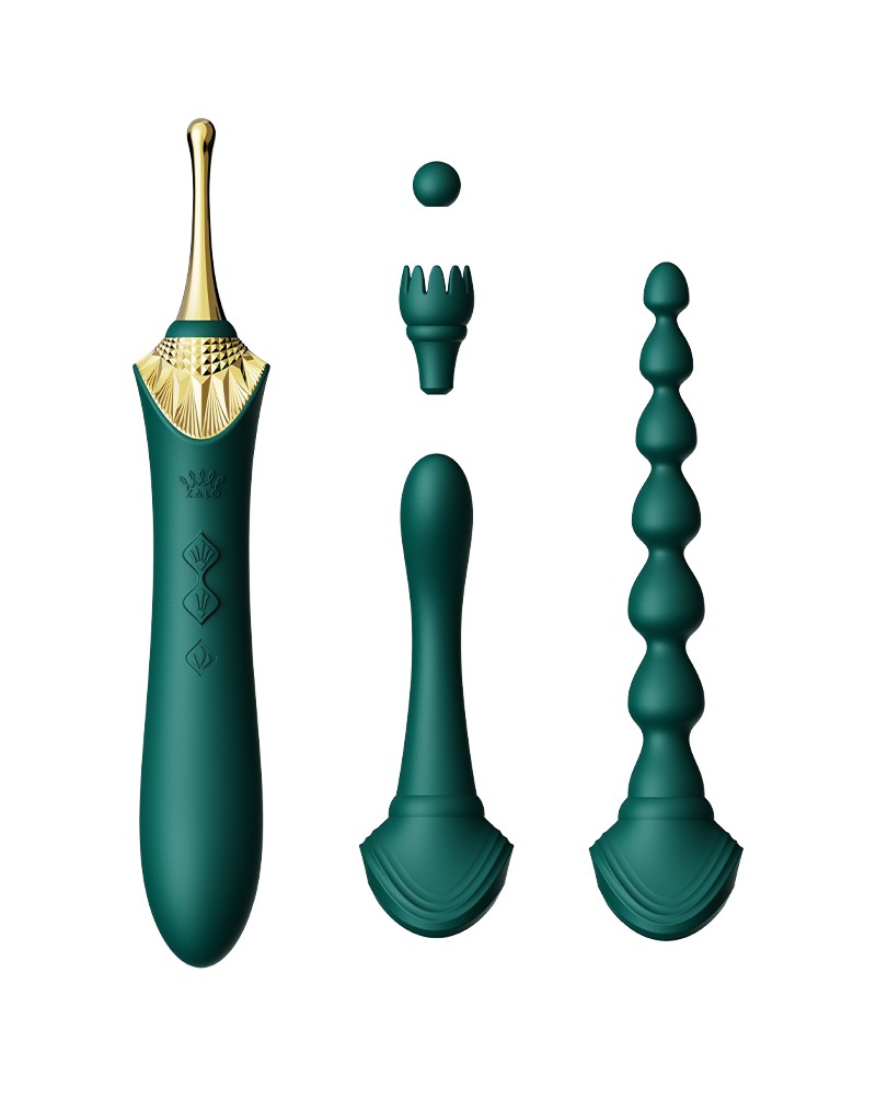 ZALO Bess 2 – Verwarmende Clitoris Massager met 4 Opzetstukken | Groen